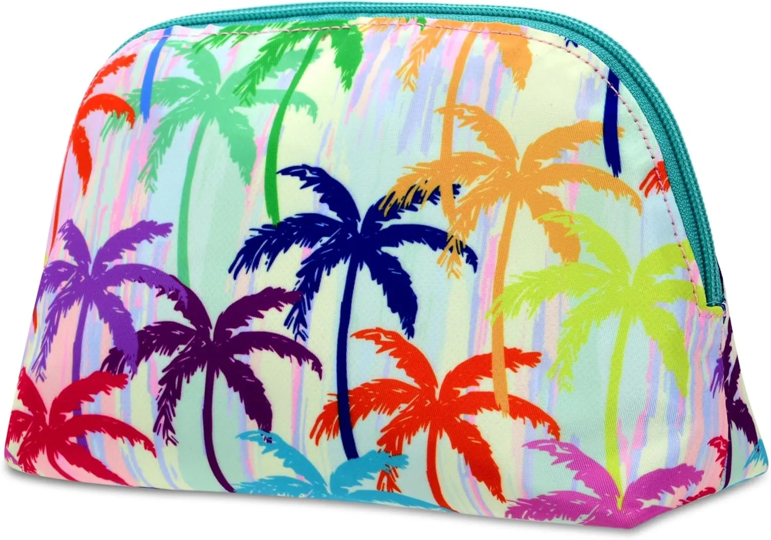 iscream   Corey Paige 8.25" x 5" Fully Lined Wide Zipper Opening Cosmetic Bag - Palm Trees