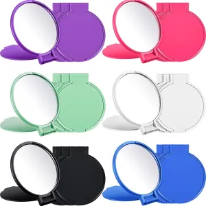 Jetec 18 Pieces Compact Mirrors Bulk Gifts Mini Vintage Travel Round Folding Mirrors Small Portable Pocket for Women Gifts Party Favors (Classic Colors)