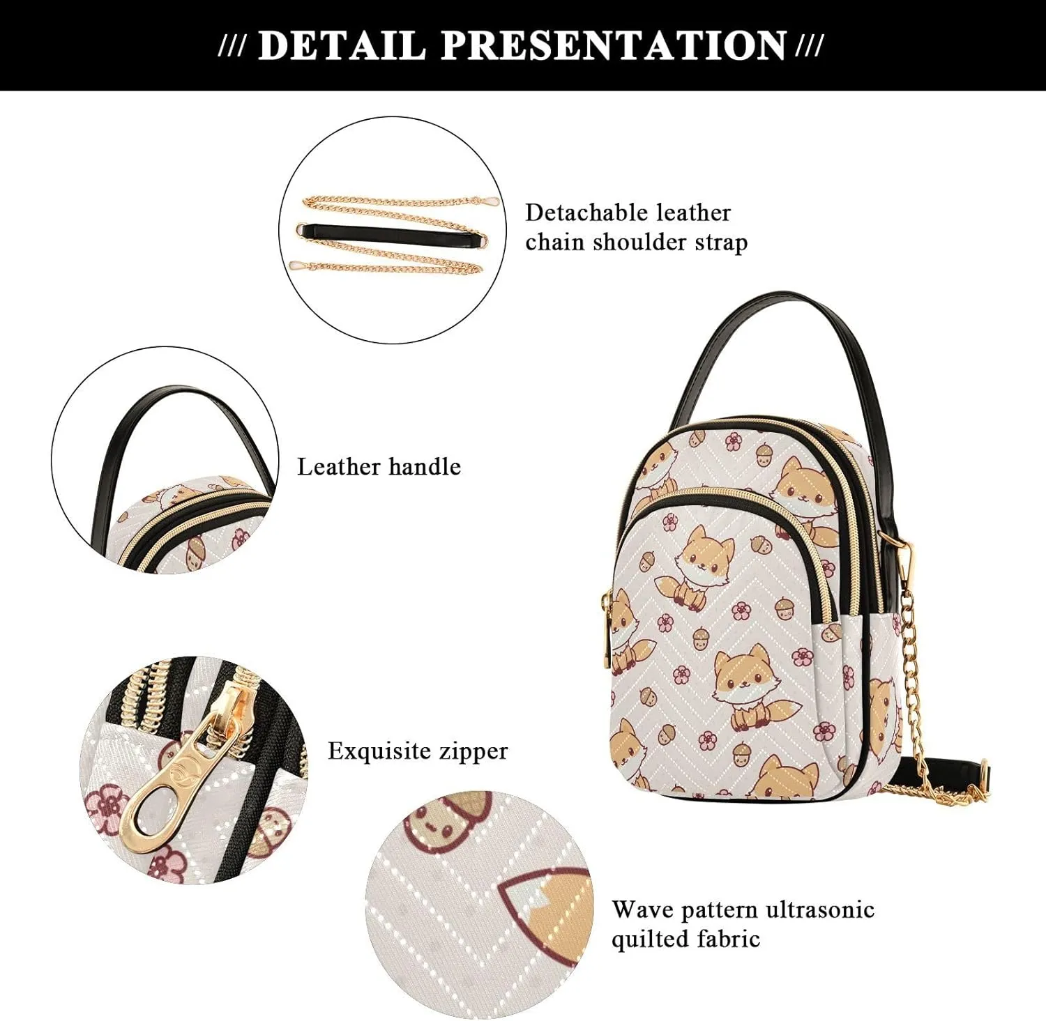 JIPONI Crossbody Bag for Women, Small Cell Phone Bag Shoulder Handbags Purse with Leather Strap