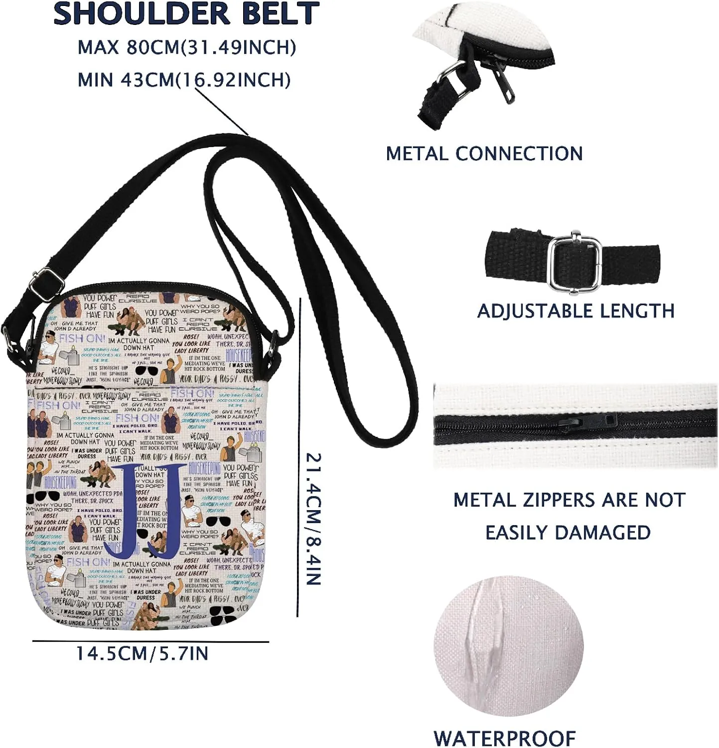 JJ Maybank Inspired Crossbody Bag North Carolina Gift OBX Gift Pogue Fans Adventure Gift