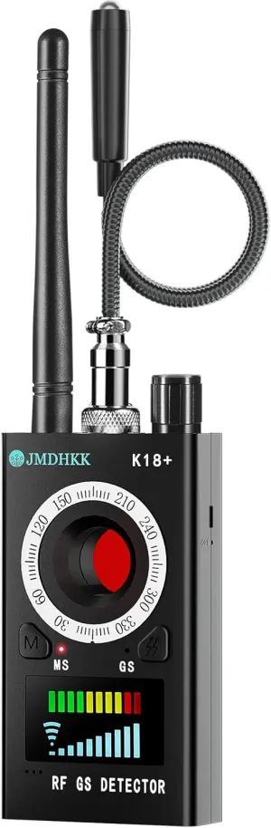 JMDHKK K18  Hidden Camera Detector, Spy Camera Finder, Bug Detector, Magnetic Field Detector, Listening Device Detector – Portable Privacy Protection Tool for Home, Office, Hotel, and Travel Security