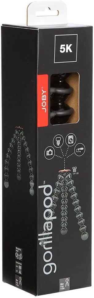 JOBY GorillaPod 5K Stand. Premium Flexible Tripod 5K Stand for Pro-Grade DSLR Cameras or devices up to 5K (11lbs). Black/Charcoal.