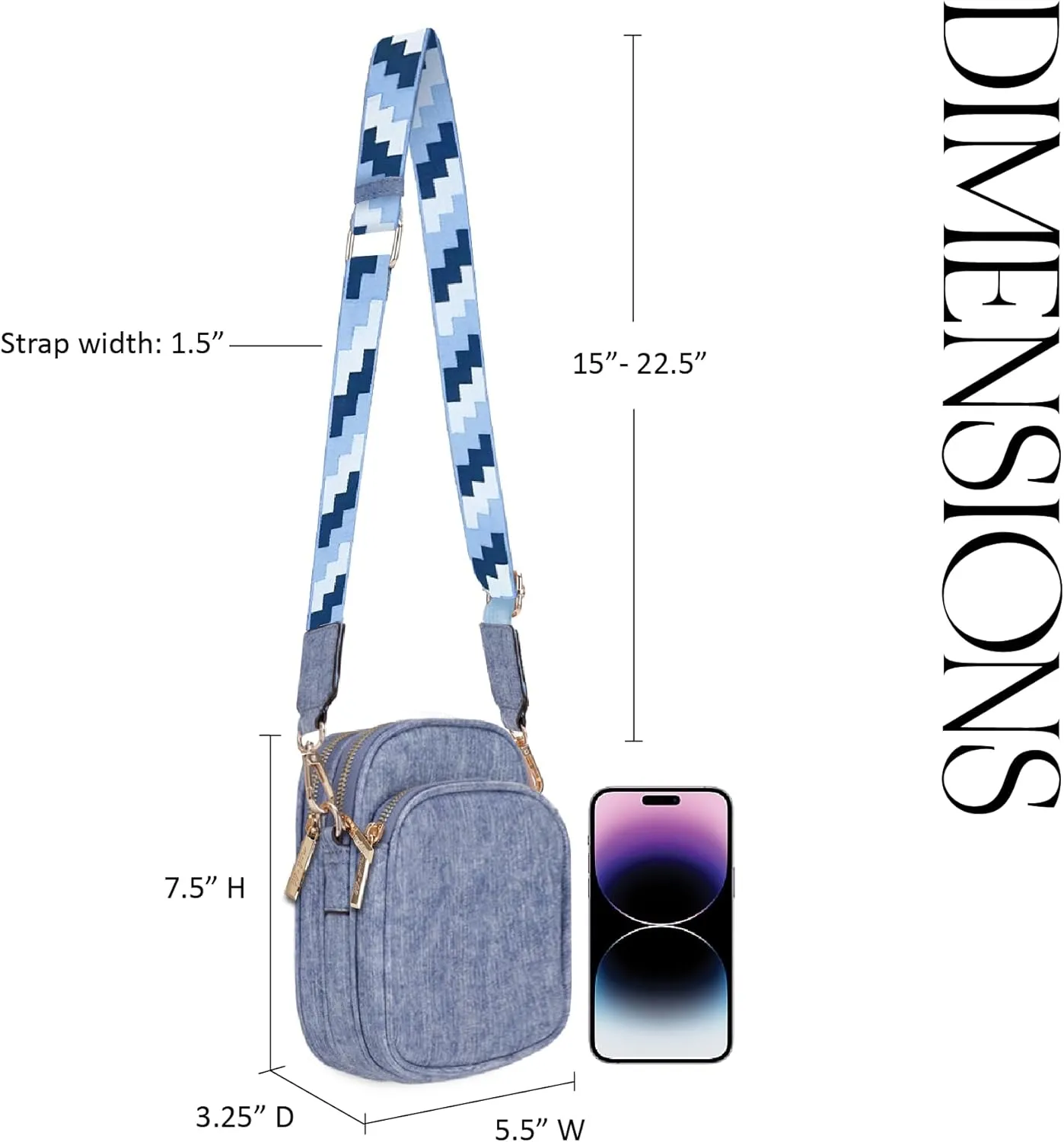 Josie Triple Zip Crossbody Bag