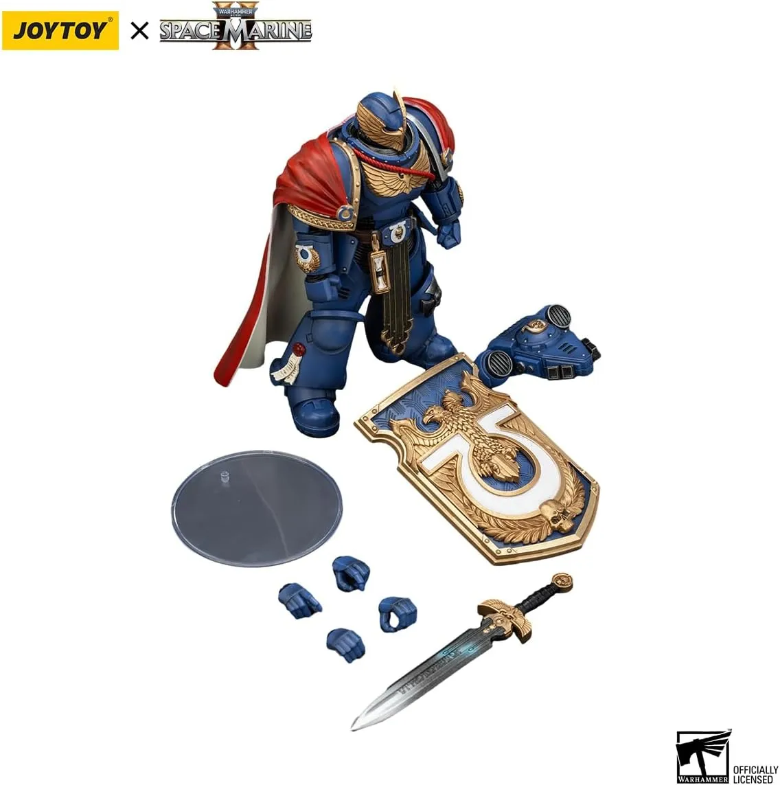 JOYTOY Warhammer 40K 5.4" 1/18 Action Figure SpaceMarine Ultramarines Victrix Honour Guard with Storm Shield and Power Sword