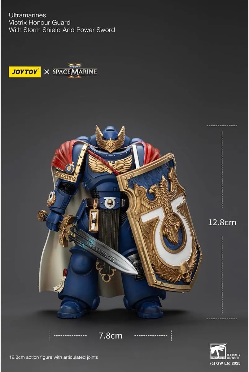 JOYTOY Warhammer 40K 5.4" 1/18 Action Figure SpaceMarine Ultramarines Victrix Honour Guard with Storm Shield and Power Sword
