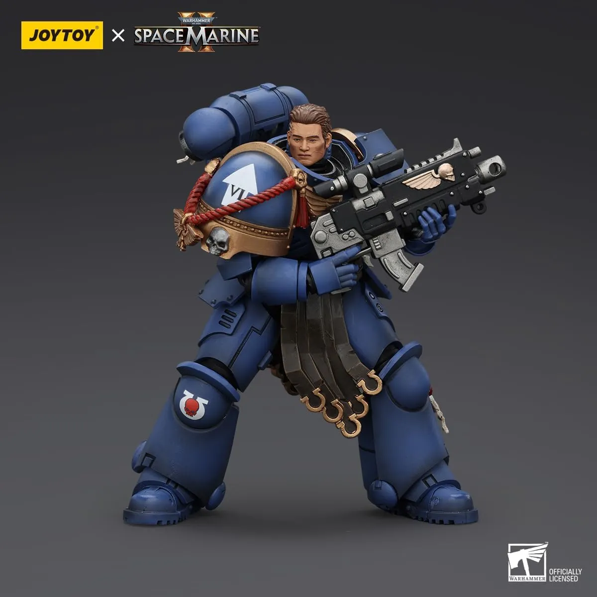 JOYTOY Warhammer 40k Space Mrine Ultramarines Sergeant Gadriel 5in 1/18 Scale Collectible Action Figure with Exquisite Design, Gifts for Fans & Collectors