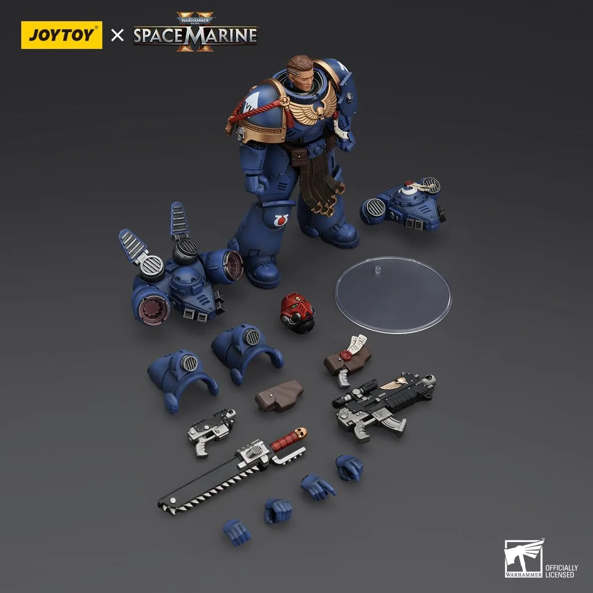 JOYTOY Warhammer 40k Space Mrine Ultramarines Sergeant Gadriel 5in 1/18 Scale Collectible Action Figure with Exquisite Design, Gifts for Fans & Collectors