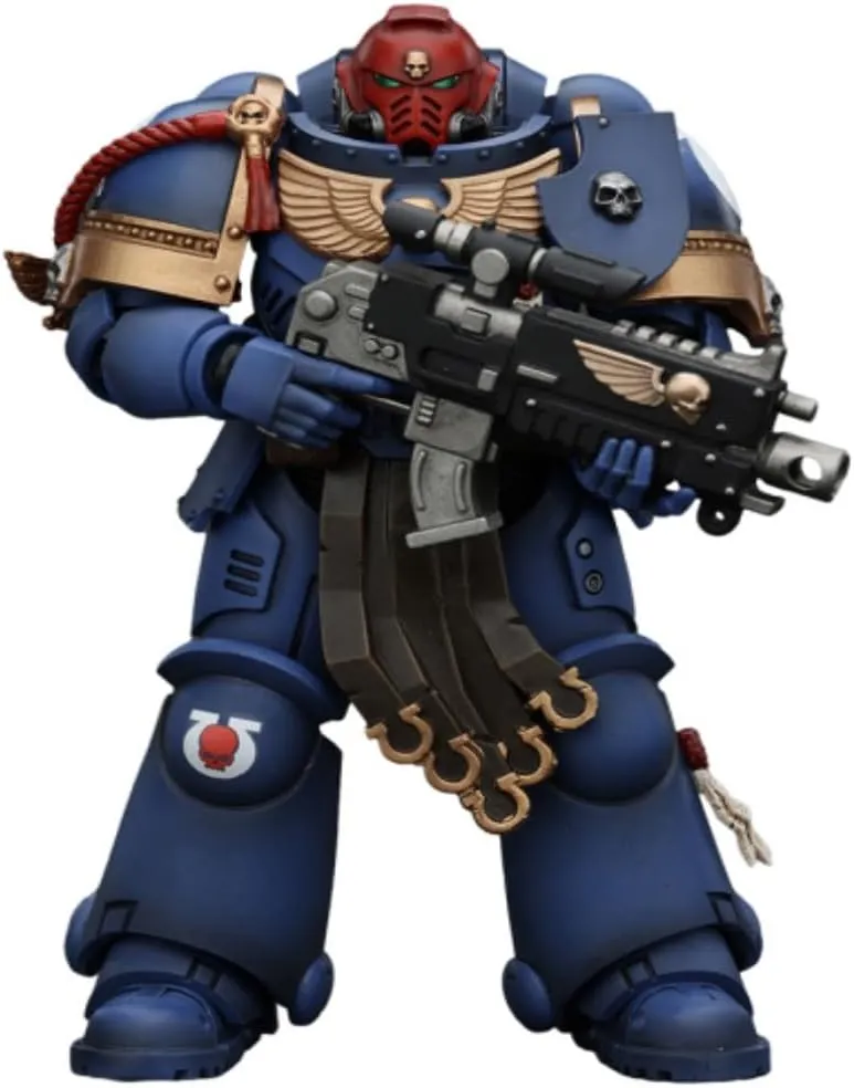 JOYTOY Warhammer 40k Space Mrine Ultramarines Sergeant Gadriel 5in 1/18 Scale Collectible Action Figure with Exquisite Design, Gifts for Fans & Collectors