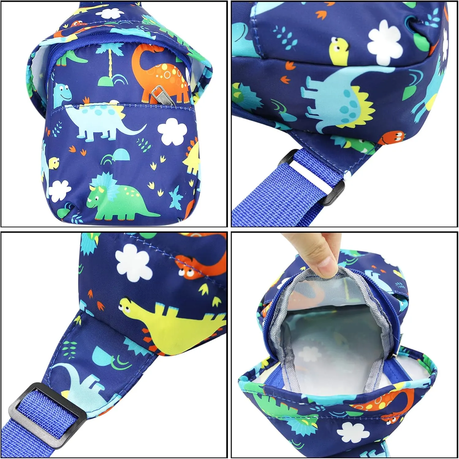 JUMISEE Cute Unicorn Dinosaur Crossbody Chest Bag Cartoon Sling Shoulder Bag for Travelling Hiking