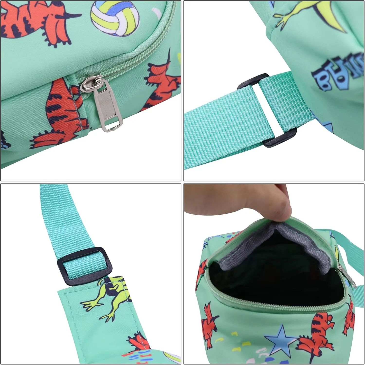 JUMISEE Cute Unicorn Dinosaur Crossbody Chest Bag Cartoon Sling Shoulder Bag for Travelling Hiking