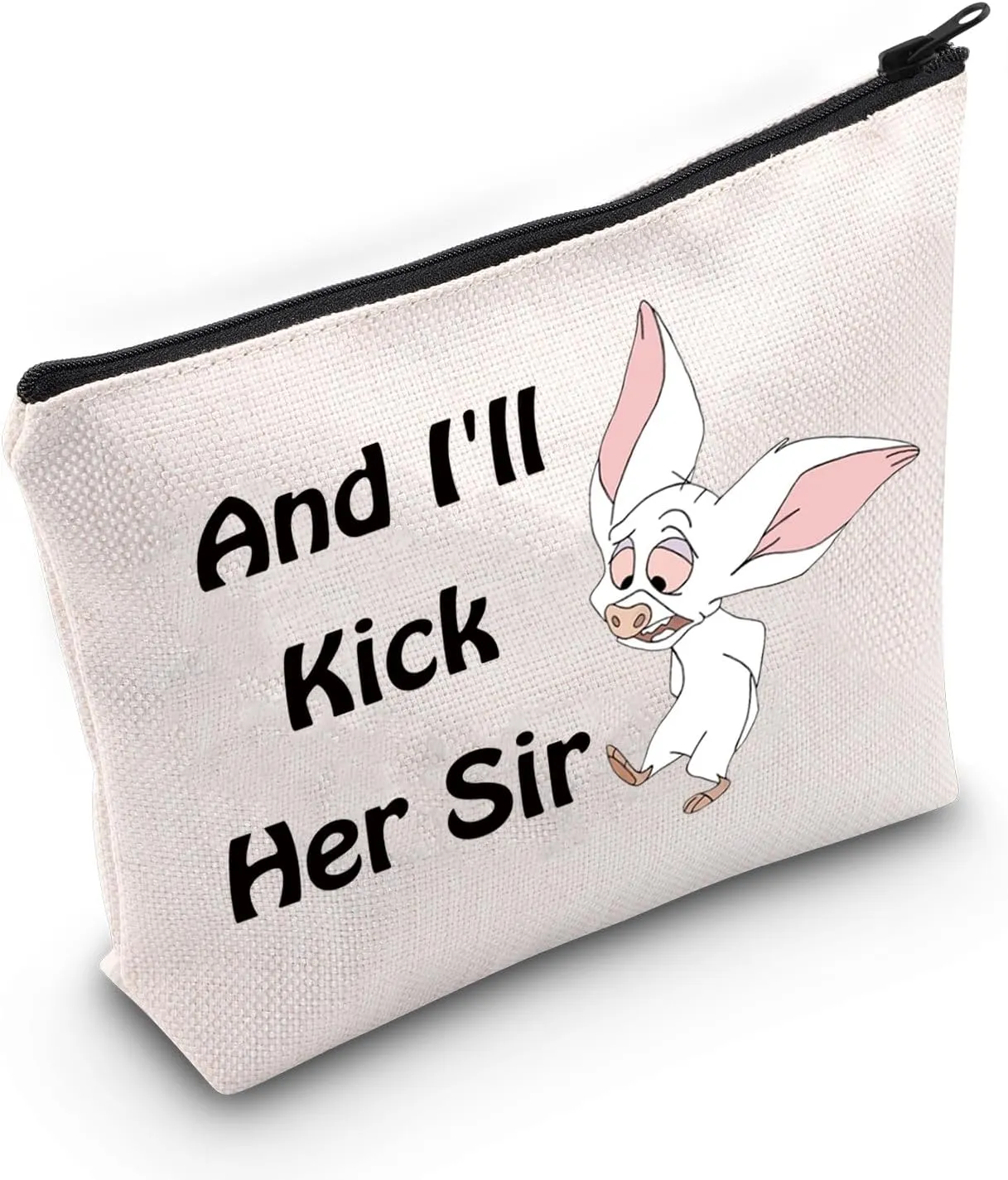 JXGZSO Bartok Inspired Cosmetic Bag Bartok Movie Lover Gift And I'll Kick Her Sir Makeup Bag