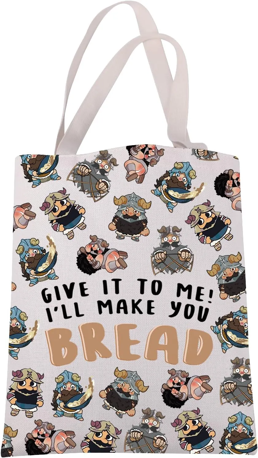 JXGZSO D Anime Shoulder Bag Give It To Me I'll Make You Bread D Meshi Characters Tote Bag D Foodie Gift