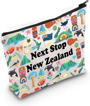 JXGZSO New Zealand Travel Gift Next Stop New Zealand Cosmetic Bag New Zealand Travel Pouch Bag New Zealand Vacation Gift