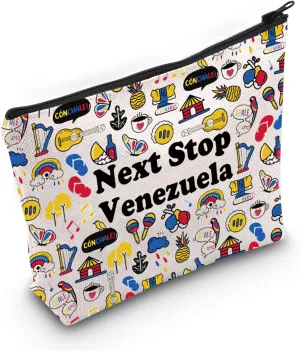 JXGZSO Venezuela Travel Gift Next Stop Venezuela Makeup Bag Traveler Gift Venezuela Vacation Trip Gift Venezuela landmark Gift