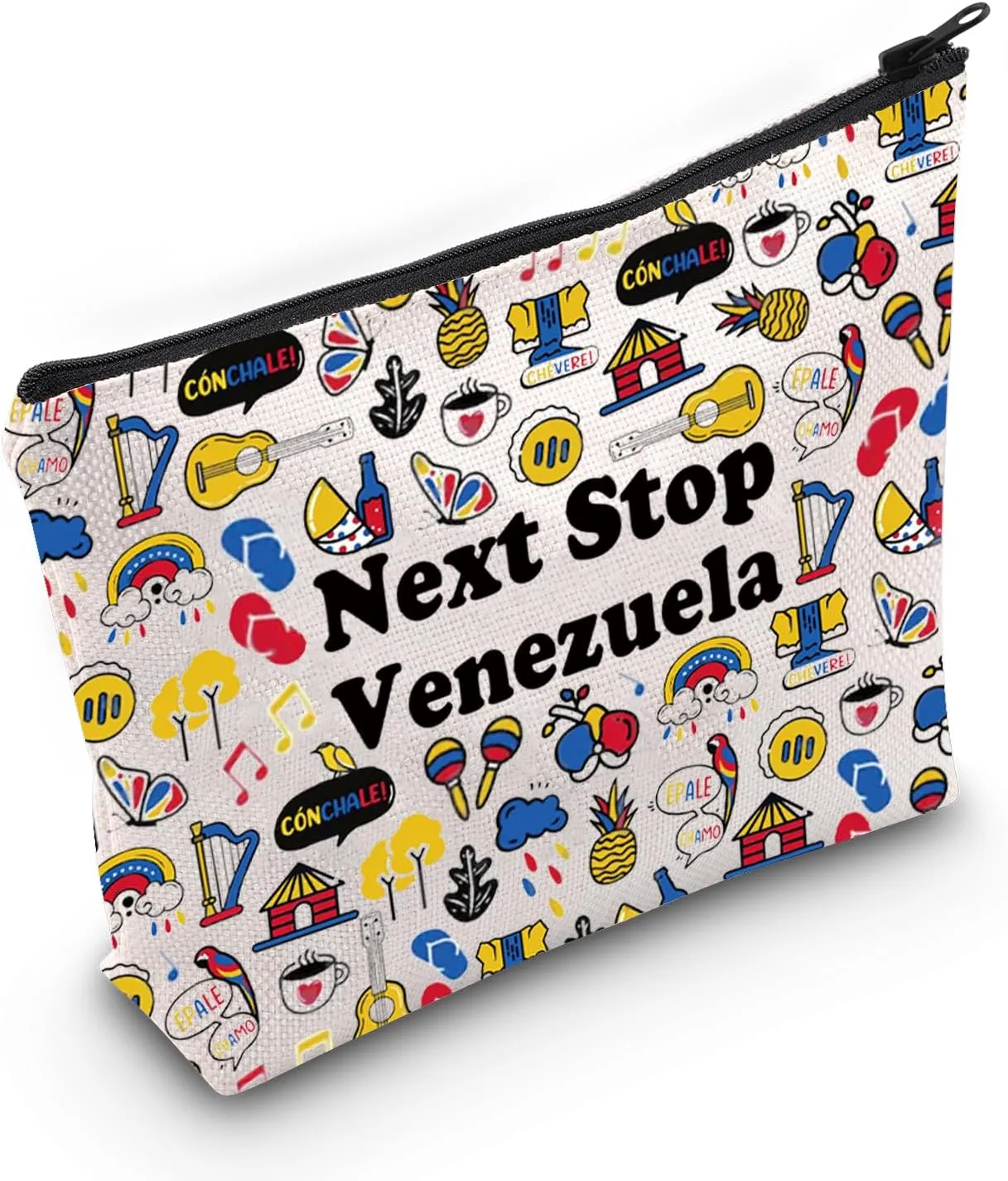 JXGZSO Venezuela Travel Gift Next Stop Venezuela Makeup Bag Traveler Gift Venezuela Vacation Trip Gift Venezuela landmark Gift