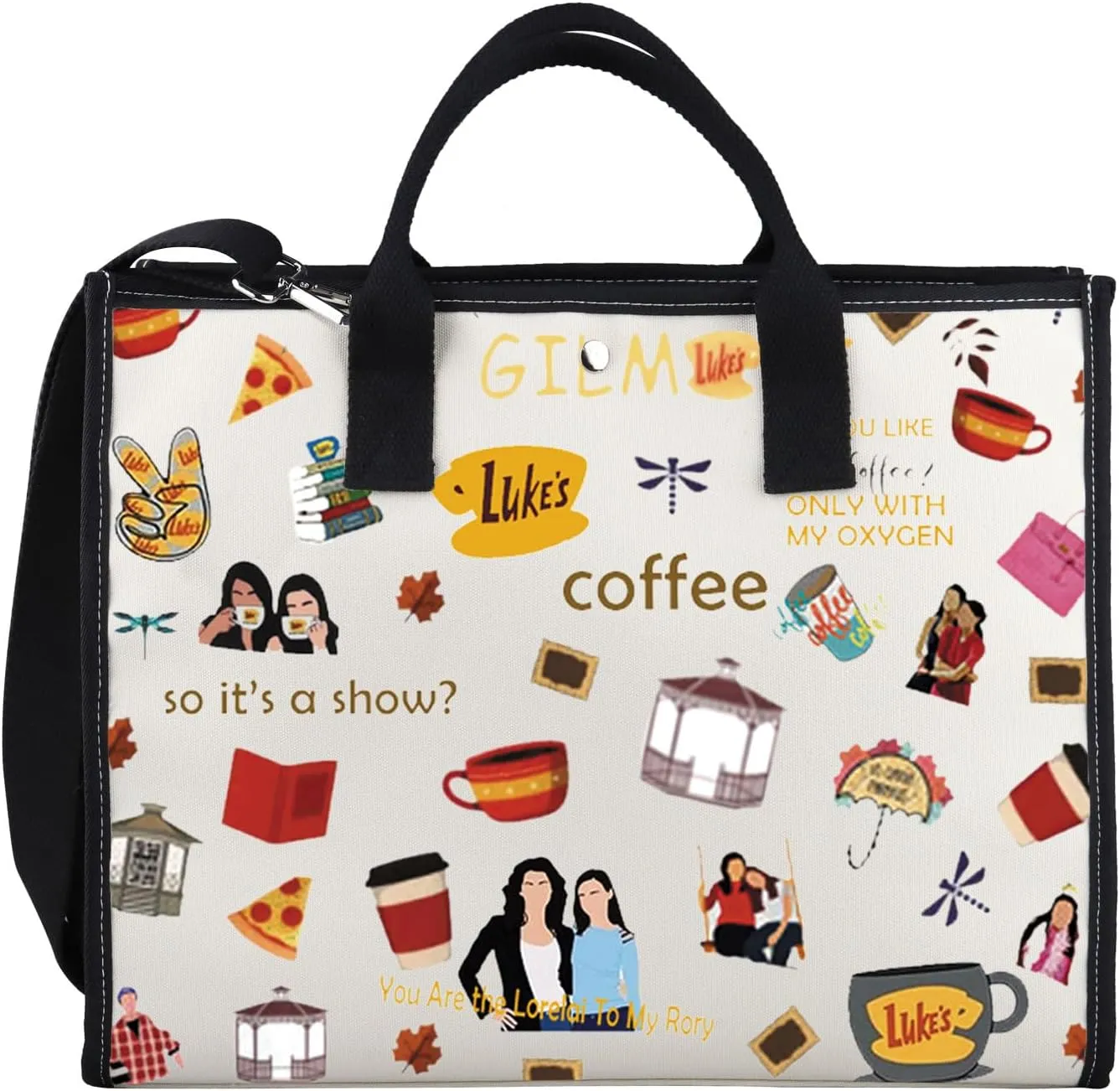 JYTAPP TV Show Tote Inspired Makeup Bag Fan Gift Luke's Diner Coffee Inspired Gift (Tote Bag 2)