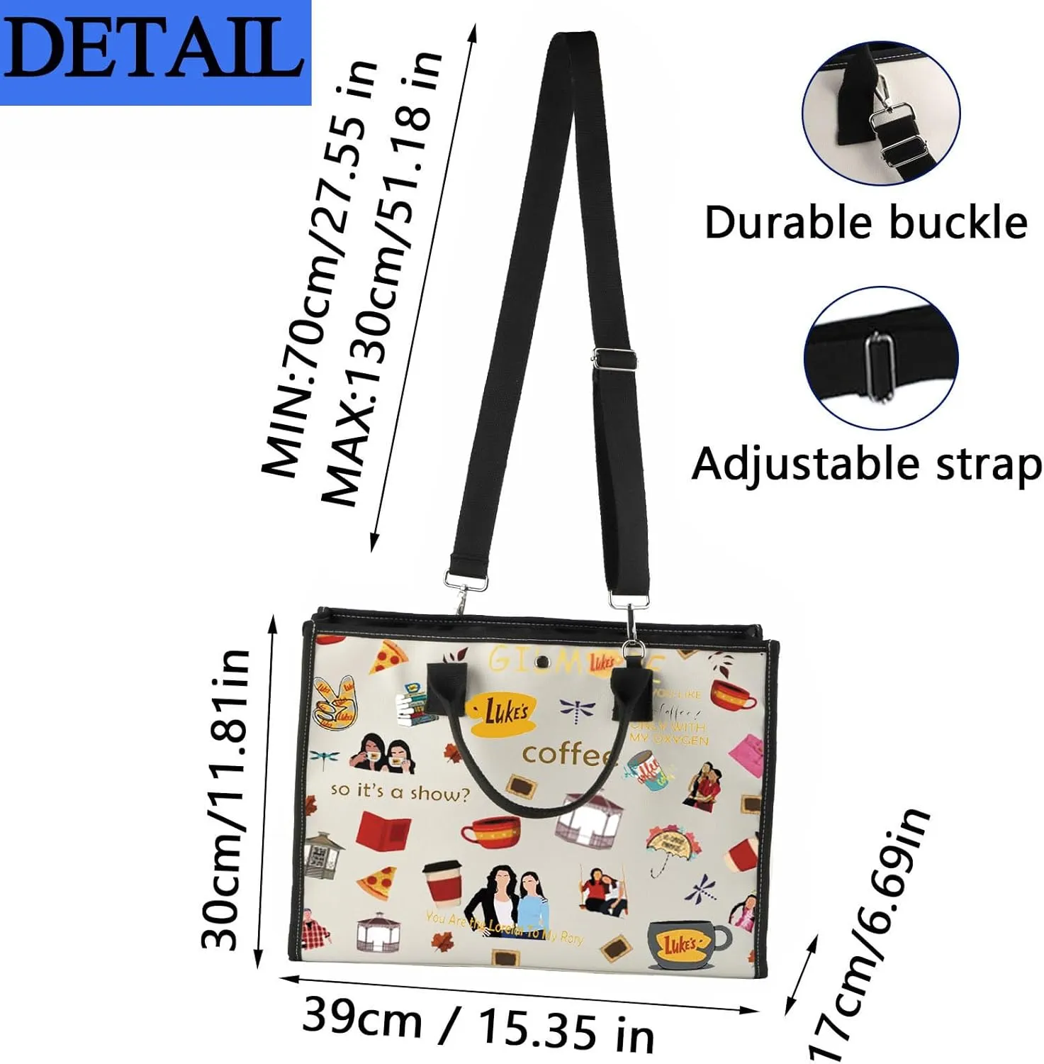 JYTAPP TV Show Tote Inspired Makeup Bag Fan Gift Luke's Diner Coffee Inspired Gift (Tote Bag 2)
