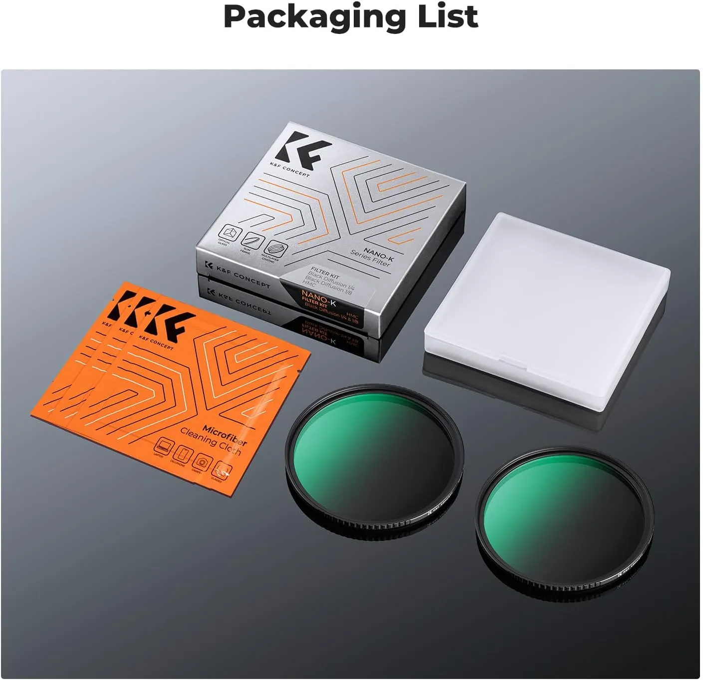 K&F Concept 82mm Black Diffusion 1/4 & 1/8 Filters Kit Mist Cinematic Effect Filters Set with Multi-Layer Coated for Camera Lens - K Series