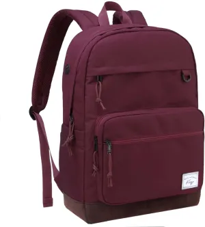 Kasqo Backpack for Women, Vintage School Backpack Bookbag for College Unisex Laptop Backpack Daypack for Work/Travel Burgundy