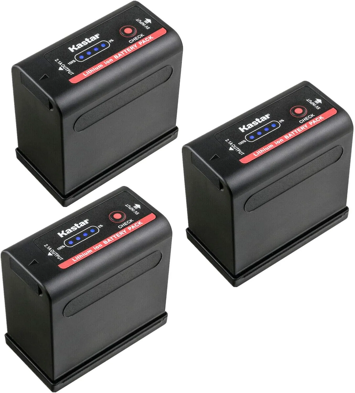 Kastar 3 Pack Battery Compatible with Canon G10Hi G15Hi G20Hi G30Hi G35Hi G45Hi C2 FV1 DM-MV1 MV10 MV20 E1 E2 E30 E65AS G1000 G1500 G2000 GL-1 GL-2 MV10i MV20i MV100i MV200i Optura Pi Ultura Vistura