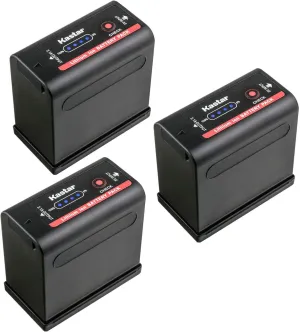 Kastar 3 Pack Battery Compatible with Canon G10Hi G15Hi G20Hi G30Hi G35Hi G45Hi C2 FV1 DM-MV1 MV10 MV20 E1 E2 E30 E65AS G1000 G1500 G2000 GL-1 GL-2 MV10i MV20i MV100i MV200i Optura Pi Ultura Vistura