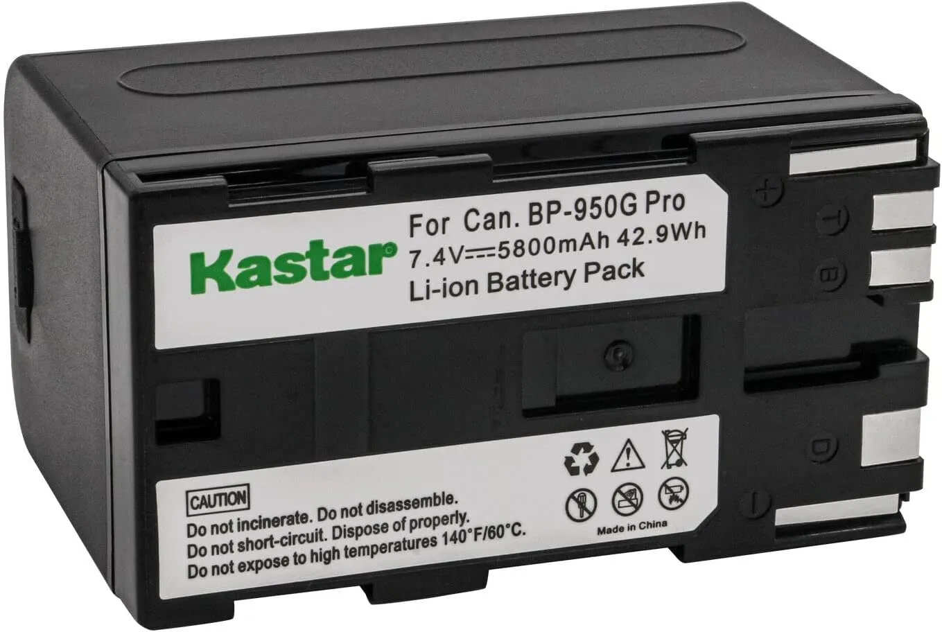 Kastar BP-950G Pro Battery 1-Pack Replacement for Canon G15Hi, G20Hi, G30Hi, G35Hi, G45Hi, G1000, G1500, G2000, GL1 GL-1 DM-GL1, GL2 GL-2 DM-GL2, MV1, MV10 MV10i, MV20 MV20i, MV100 MV100i Camera