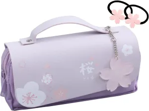 Kawaii Cherry Blossom Pencil Bag Pink Sweet Pencil Case Large Capacity Stationery Pouch School Supplies Makeup Bag