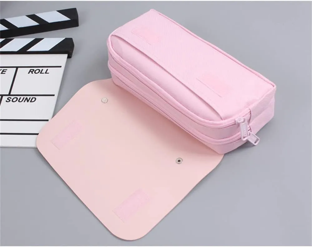 Kawaii Cherry Blossom Pencil Bag Pink Sweet Pencil Case Large Capacity Stationery Pouch School Supplies Makeup Bag