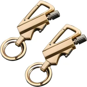 Keychain Lighter, Permanent Match Infinity Kerosene Refillable Lighter, with Multi-Function Bottle Opener, Suitable for Outdoor Survival, Camping Fire Starter Life(2pcBlack)