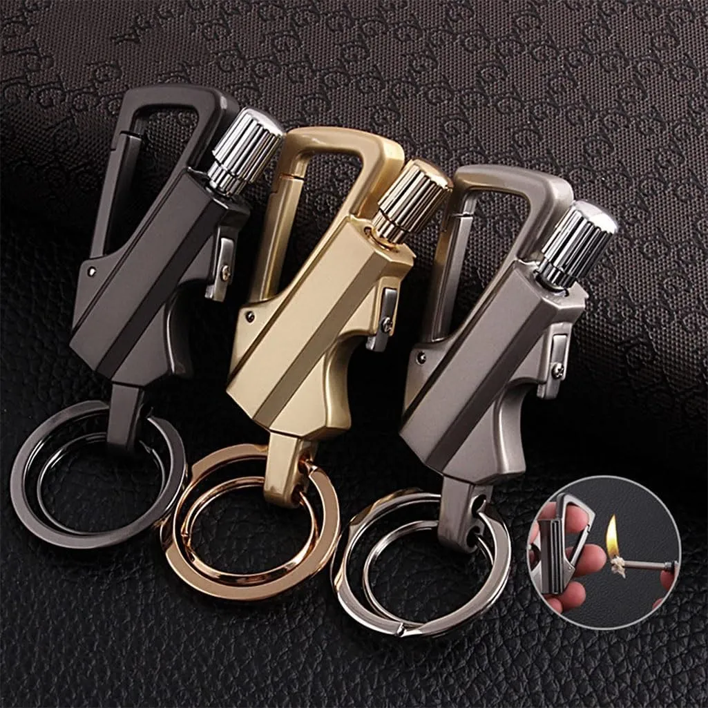 Keychain Lighter, Permanent Match Infinity Kerosene Refillable Lighter, with Multi-Function Bottle Opener, Suitable for Outdoor Survival, Camping Fire Starter Life(3pc)