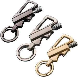 Keychain Lighter, Permanent Match Infinity Kerosene Refillable Lighter, with Multi-Function Bottle Opener, Suitable for Outdoor Survival, Camping Fire Starter Life(3pc)