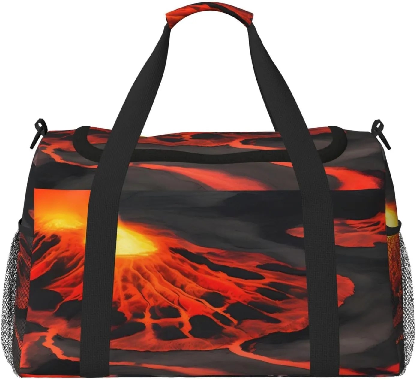 Kilauea Volcanos Print Travel Hand Travel Bag Weekender Overnight Carry On Tote Foldable Crossbody Bag