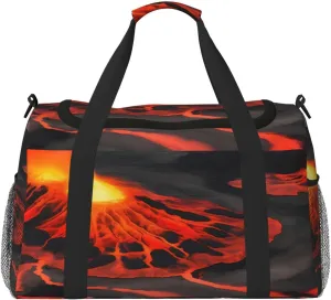 Kilauea Volcanos Print Travel Hand Travel Bag Weekender Overnight Carry On Tote Foldable Crossbody Bag
