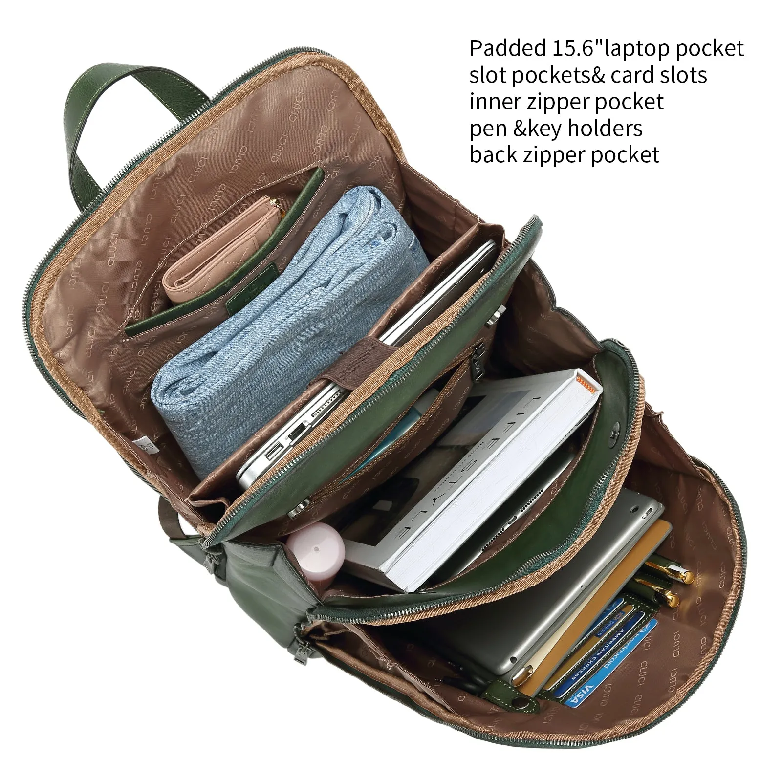 Koch Vintage Full Grain Vegetable Tanned Leather Backpack For Work