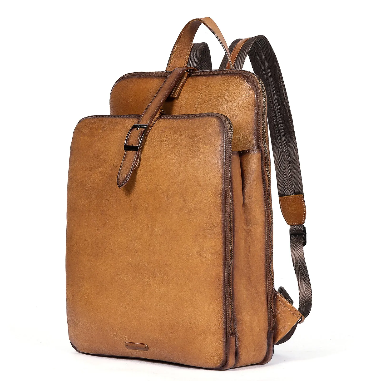 Koch Vintage Full Grain Vegetable Tanned Leather Backpack For Work