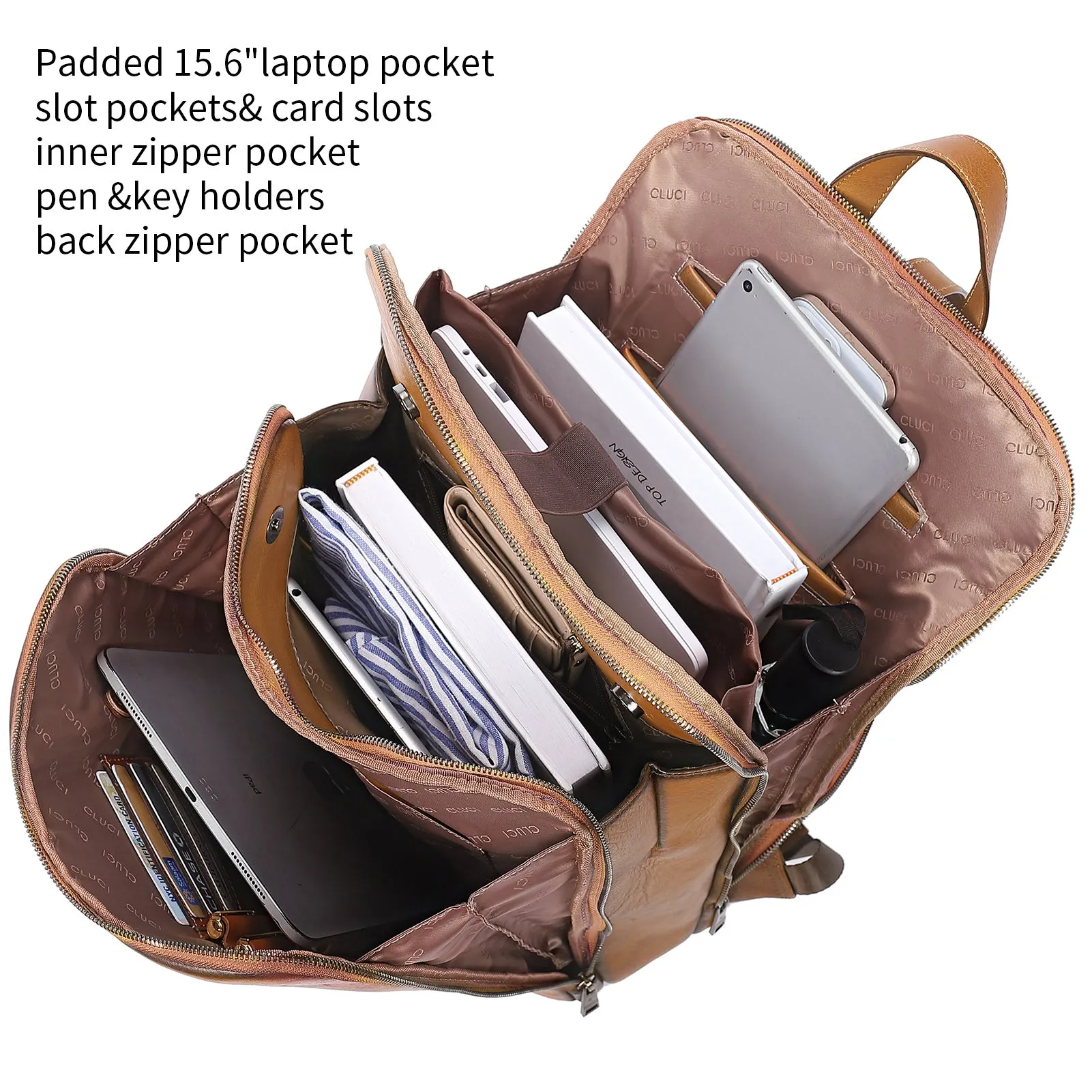 Koch Vintage Full Grain Vegetable Tanned Leather Backpack For Work
