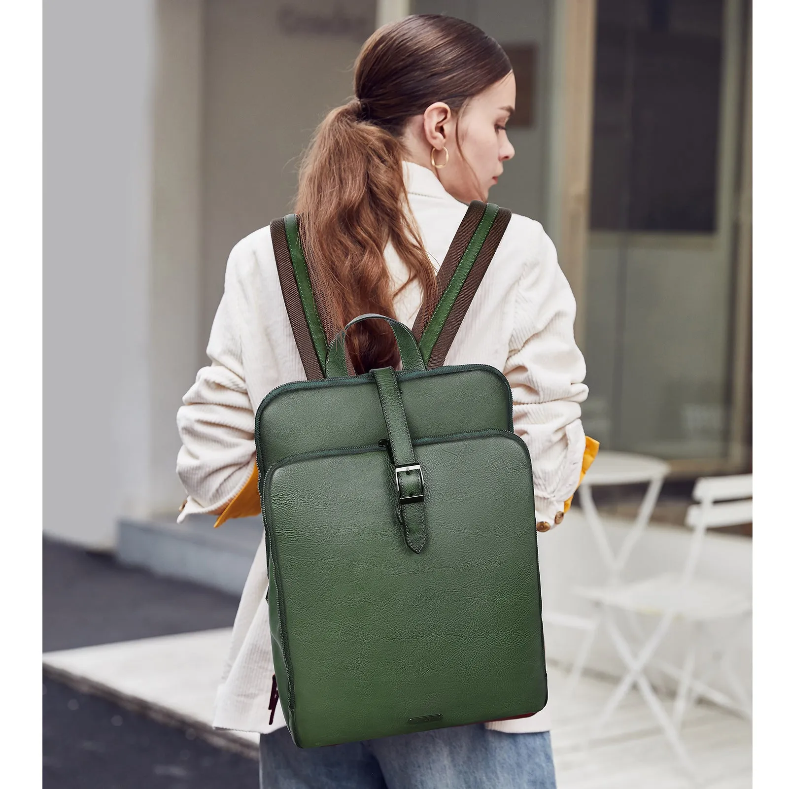 Koch Vintage Full Grain Vegetable Tanned Leather Backpack For Work