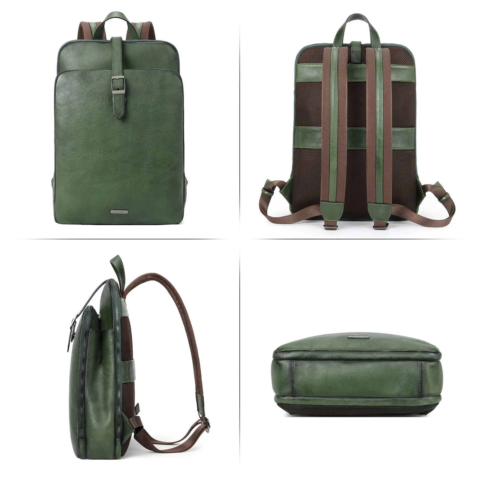 Koch Vintage Full Grain Vegetable Tanned Leather Backpack For Work