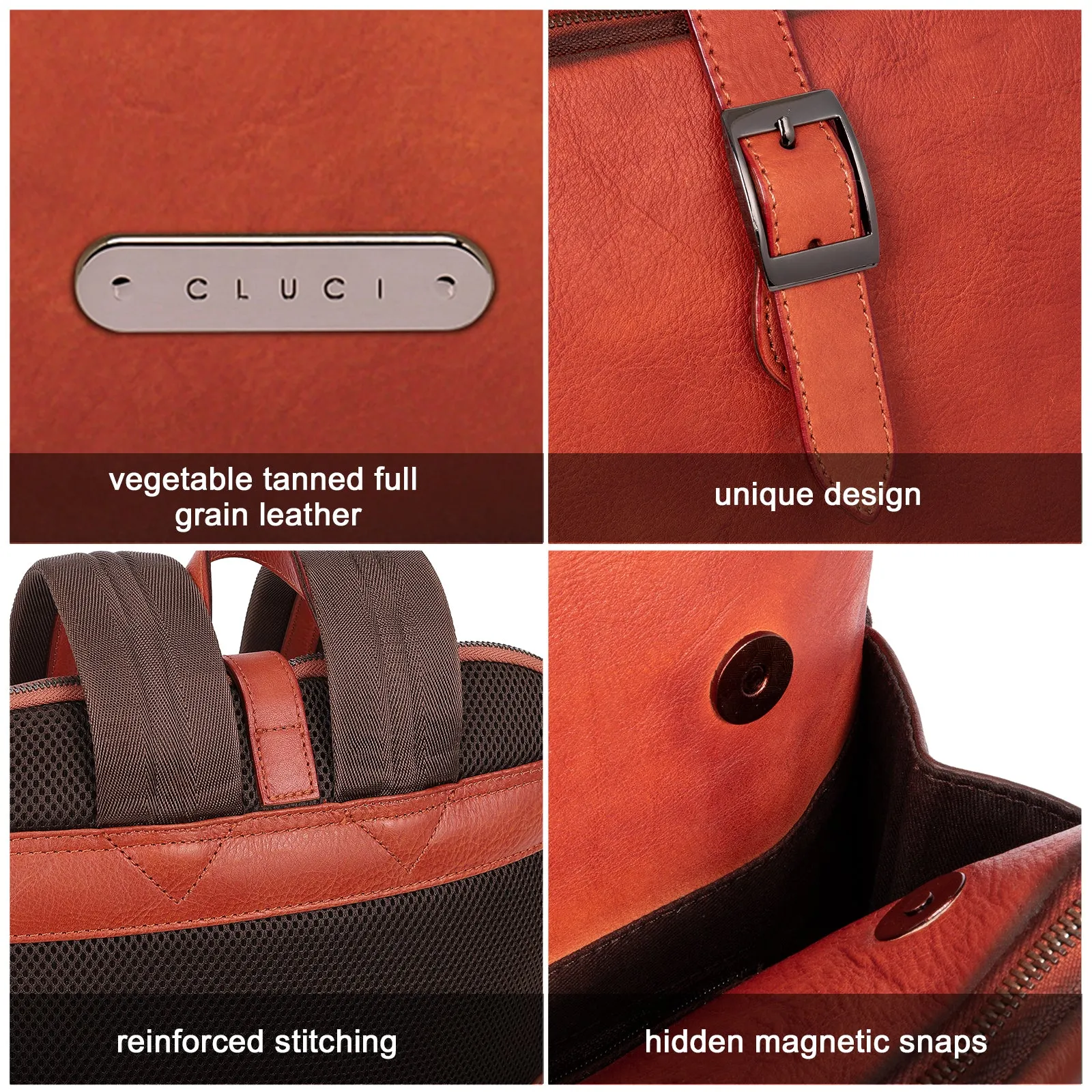 Koch Vintage Full Grain Vegetable Tanned Leather Backpack For Work