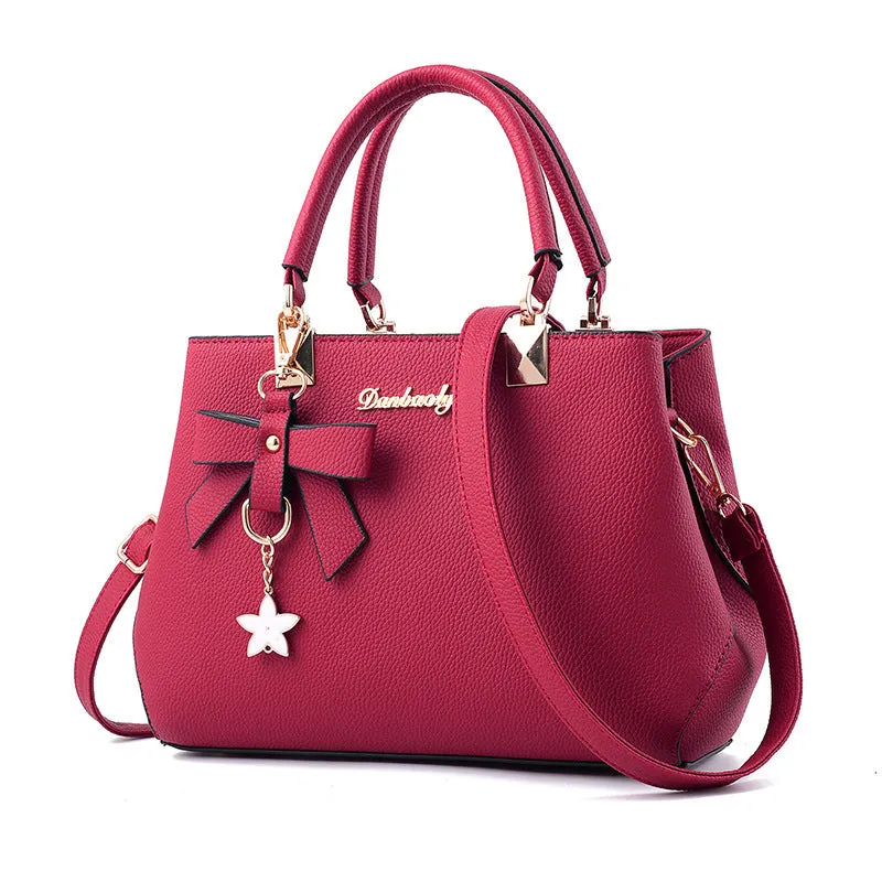 Korean Style Fashionable Bow Portable Mother Handbags