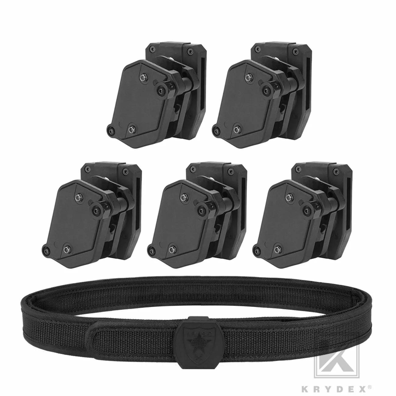 KRYDEX IPSC USPSA IDPA 3-Gun Shooting Belt & 5 pcs Speed Pistol Mag Pouch