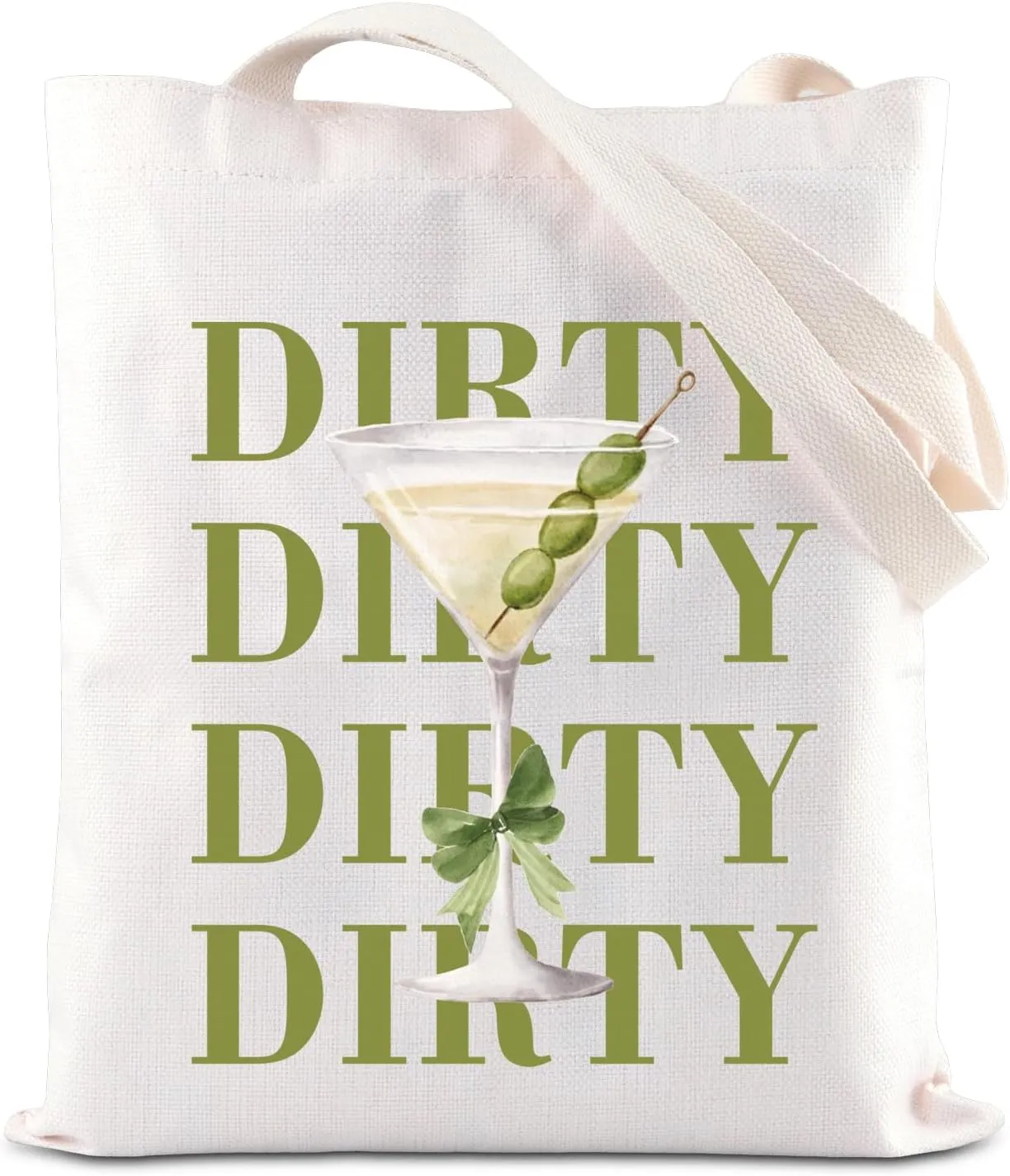 KUIYAI Dirty Martini Lover Tote Bag Cocktail Martini Drinker Canvas Bag Tini Time Alcohol Drinking Gift Bachelorette Party