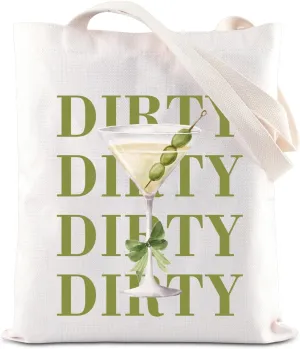 KUIYAI Dirty Martini Lover Tote Bag Cocktail Martini Drinker Canvas Bag Tini Time Alcohol Drinking Gift Bachelorette Party