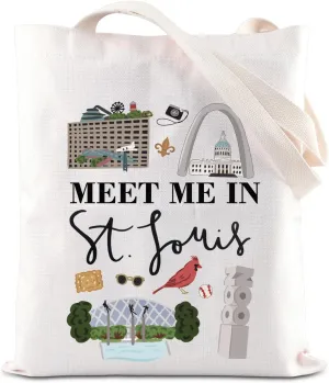 KUIYAI Saint Louis Tote Bag Saint Louis Trip Lovers Canvas Bag City Vacation Gift Traveler Getaway Gift Meet Me In St Louis