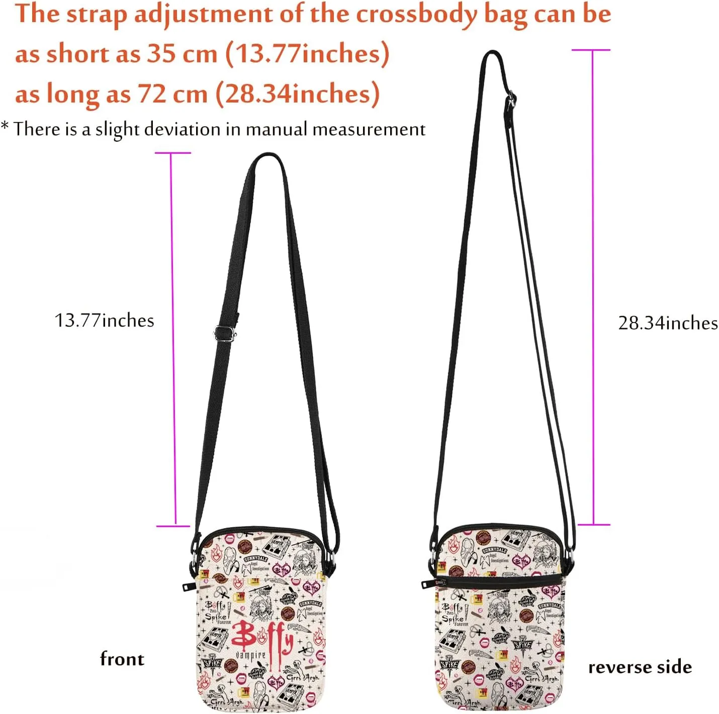 KUIYAI Vampire Merchandise Inspired Crossbody Bag Vampire Lovers Messenger Bag 90s TV Show Gift Vampire Character Gift