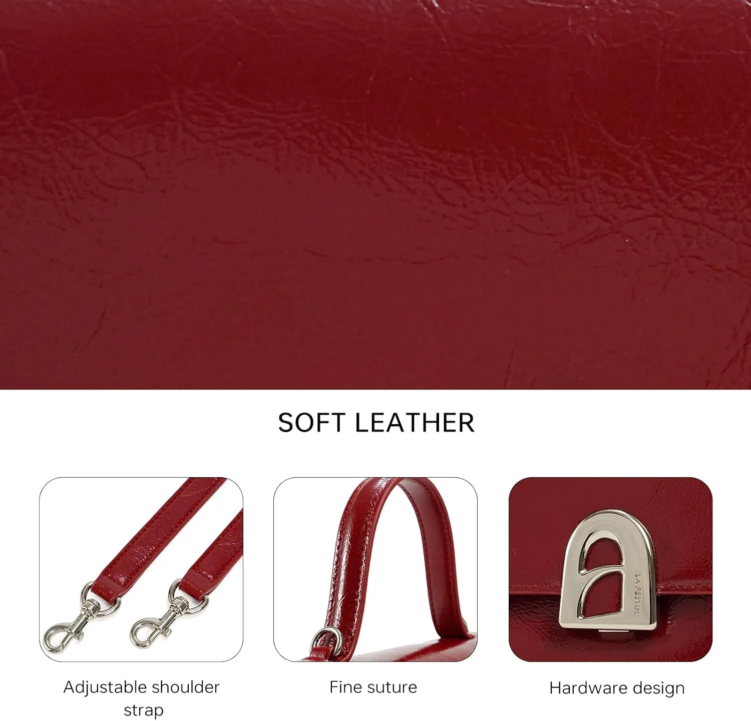 LA FESTIN Leather Small Handbag for Women, Mini Crossbody Purse & Shoulder Bag