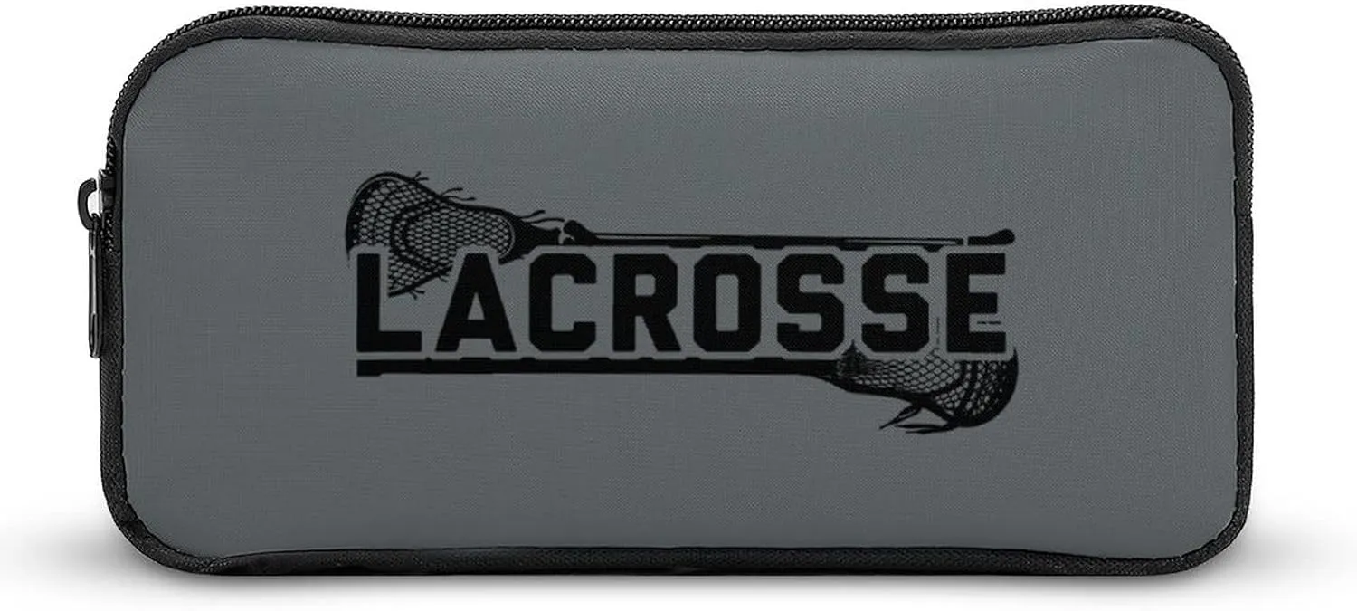 Lacrosse Funny Pencil Case Big Capacity Pen Holder Bag Makeup Pouch Stationery Organizer for Office Travel