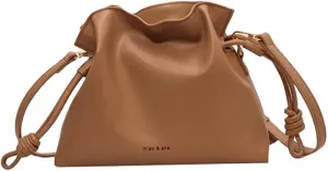Ladies' fashionable minimalist bag, drawstring bucket bag, single shoulder crossbody bag, pleated bag