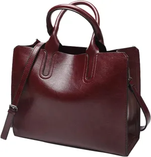 Ladies Shoulder Bag Fashion Solid Color Vintage Zipper Large Capacity Shoulder Handbag Shoulder Diaper (Brown, One Size)