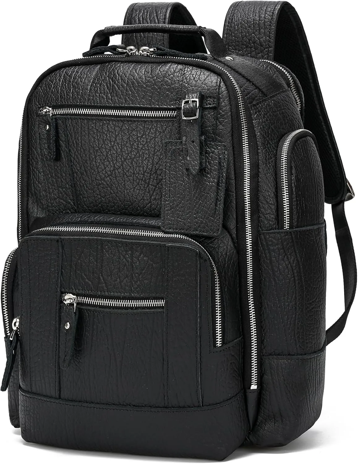 LANNSYNE Vintage Genuine Leather Backpack for men, 15.6" Laptop Backpack Travel Camping 24L Rucksack